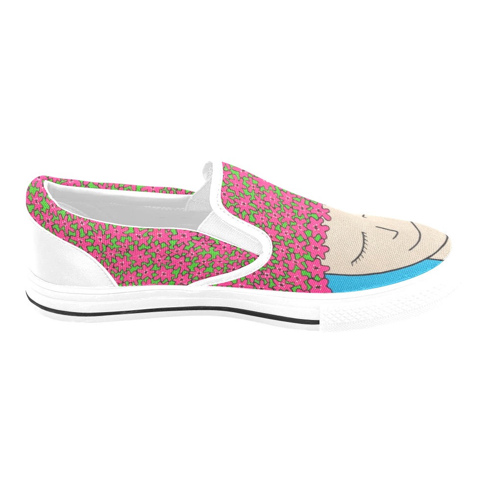 Bougainvilleas Women's Slip-on Canvas Shoes (Model 019)