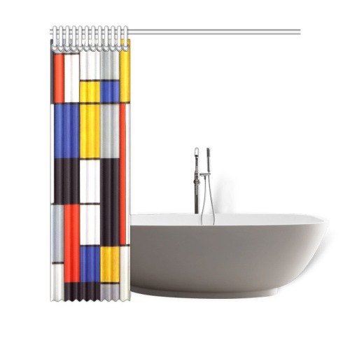 Composition A by Piet Mondrian Shower Curtain 69"x70"