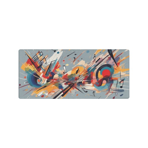 Music and notes. Charming colorful abstract art Gaming Mousepad (35"x16")