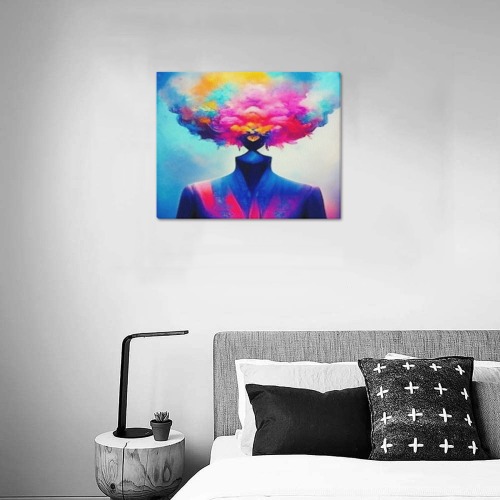 psychedelic figure Frame Canvas Print 20"x16"