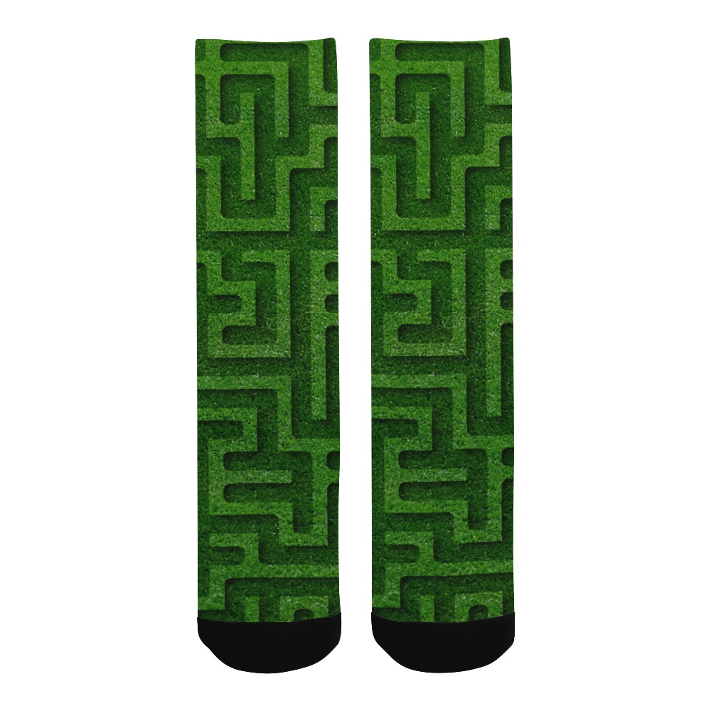 Green Maze Men's Custom Socks