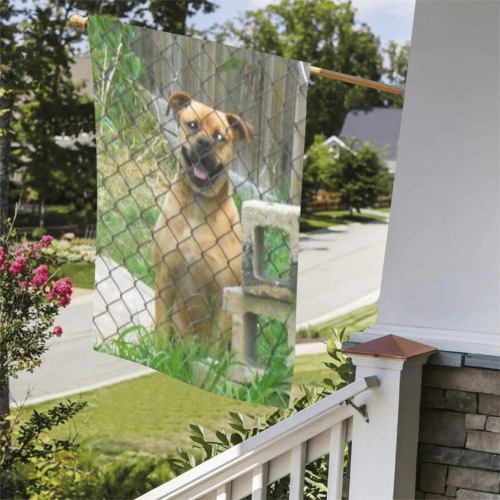 A Smiling Dog Garden Flag 36''x60'' (Without Flagpole)