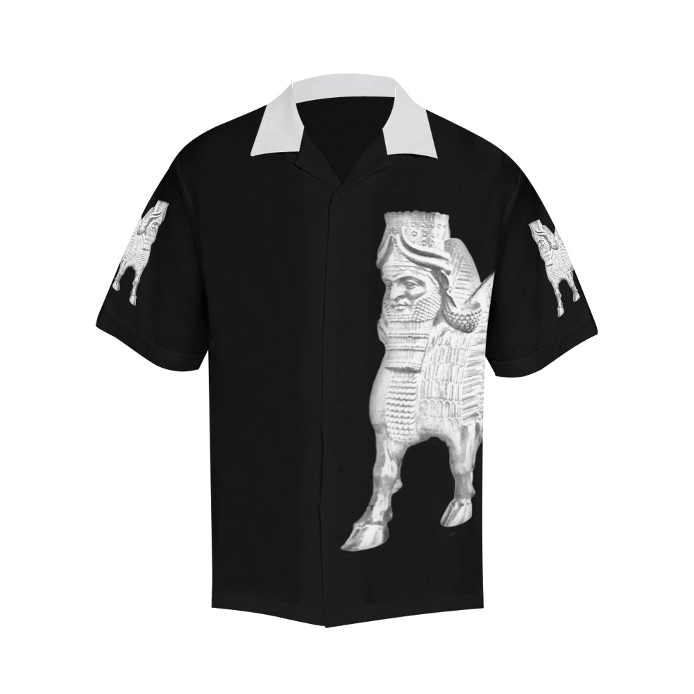 The Assyrian Wingedbull lamassu Hawaiian Shirt (Model T58)