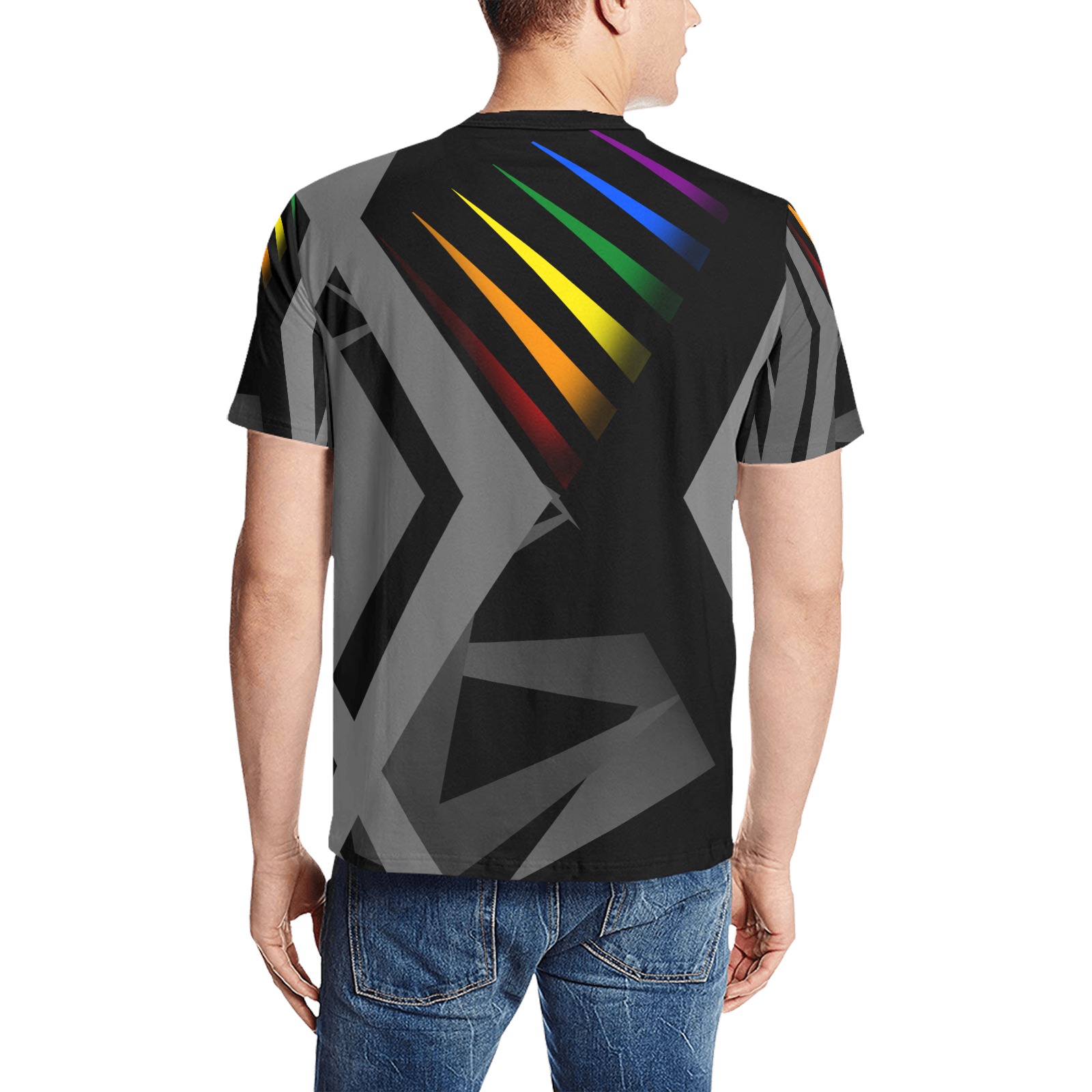 Black Gray and Colorful Claws Men's All Over Print T-Shirt (Solid Color Neck) (Model T63)