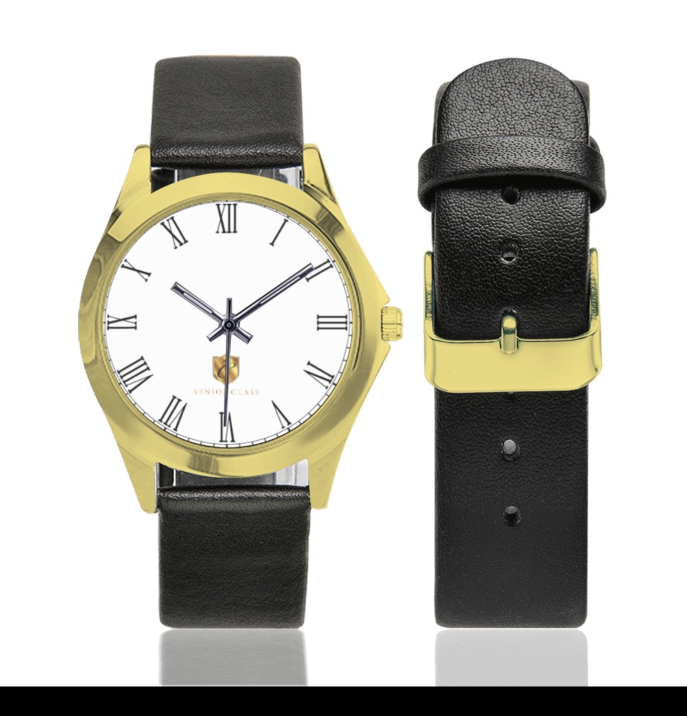 Senior Class Legacy Gold Unisex Silver-Tone Round Leather Watch (Model 216)