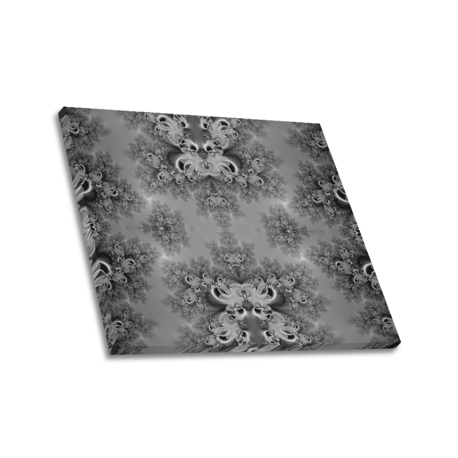 Cloudy Day in the Garden Frost Fractal Frame Canvas Print 24"x20"