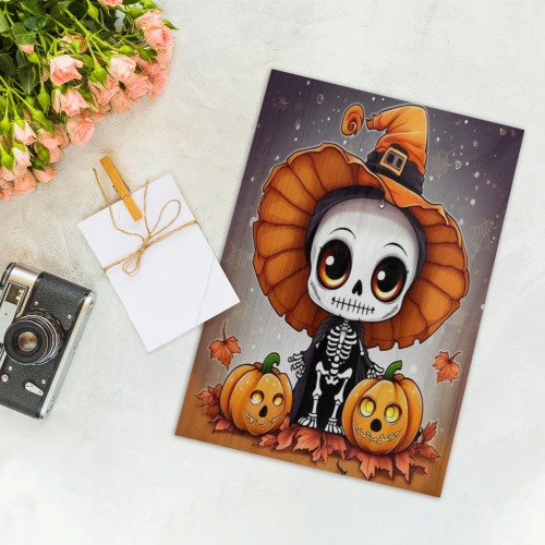 Halloween Skeleton 2 Wood Print 8"x12"