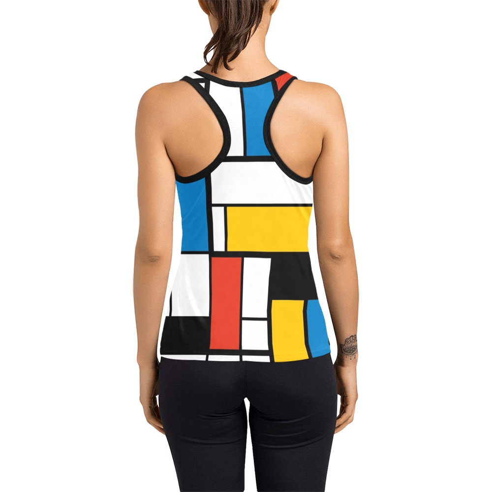 Mondrian De Stijl Modern Women's Racerback Tank Top (Model T60)