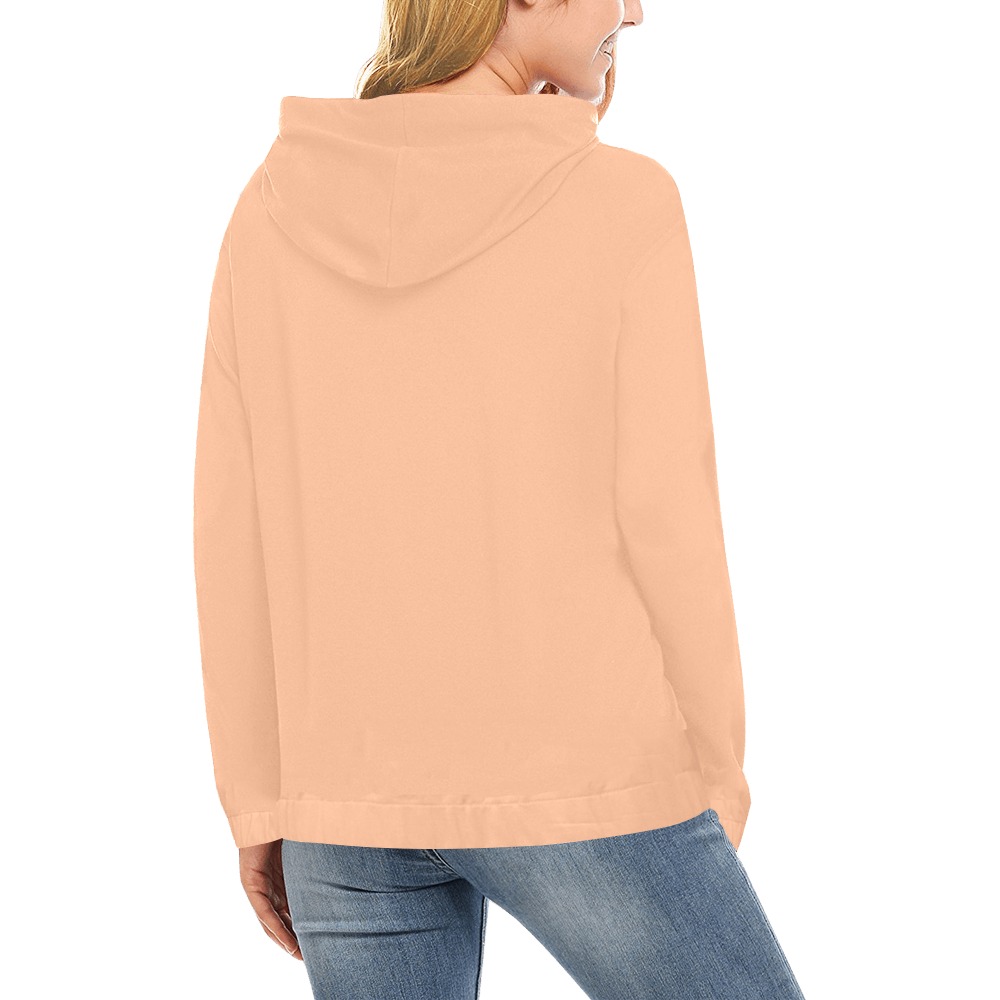 Peach Fuzz 2024 All Over Print Hoodie for Women (USA Size) (Model H13)