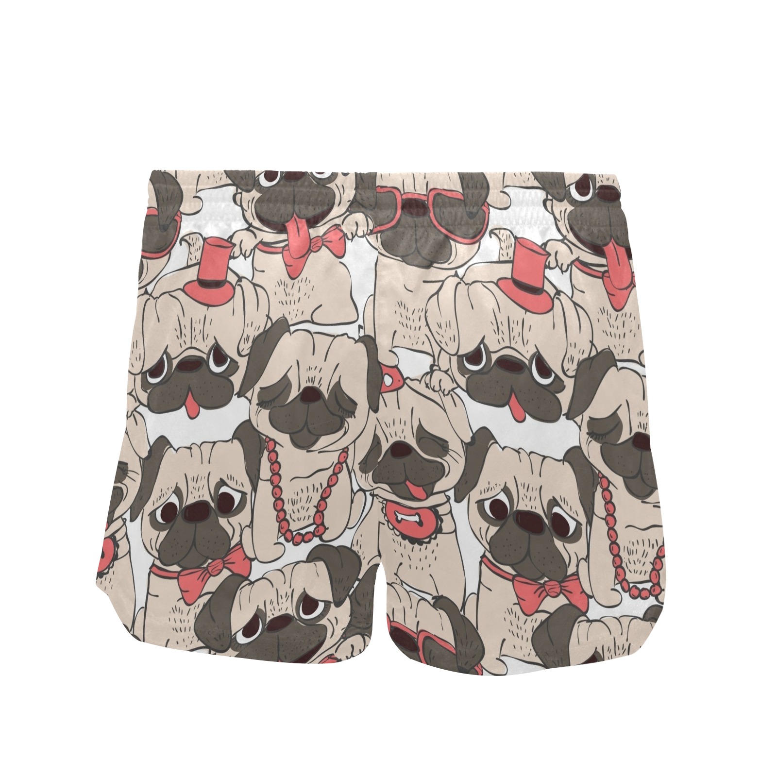 Funny Pugs Women's Mid-Length Board Shorts (Model L55)