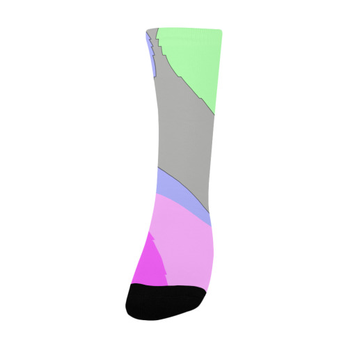 Abstract 703 - Retro Groovy Pink And Green Custom Socks for Women