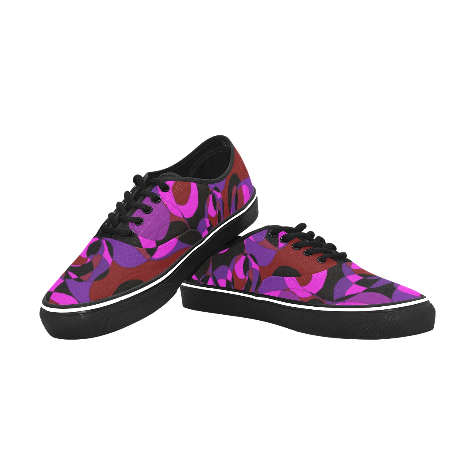 Abstract #18 Classic Women's Canvas Low Top Shoes (Model E001-4)