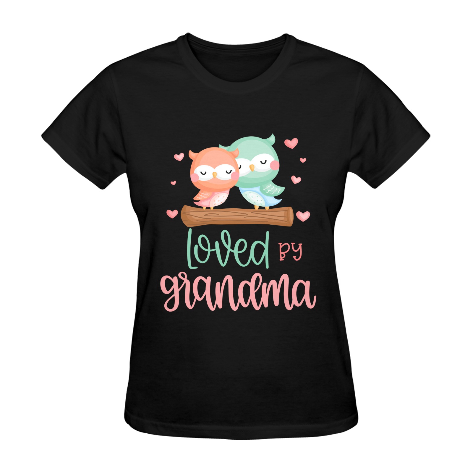 Loved By Grandma with Adorable Owls Sunny Women's T-shirt (Model T05)