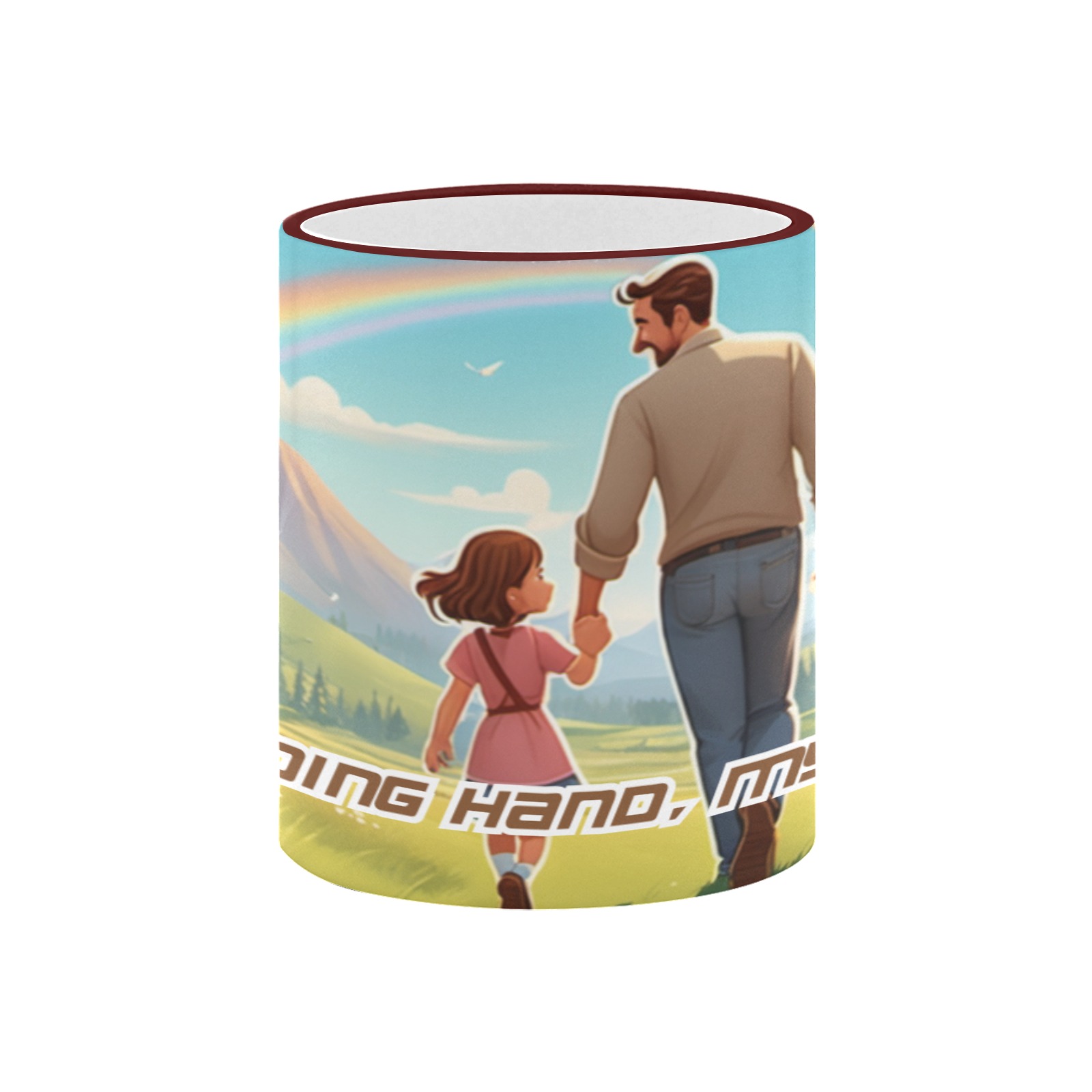 Daddy's Guiding Hand, My Safe Haven. Mug Custom Edge Color Mug (11oz)