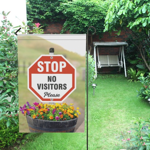 STOP No Visitors 9 Garden Flag 12‘’x18‘’(Twin Sides)