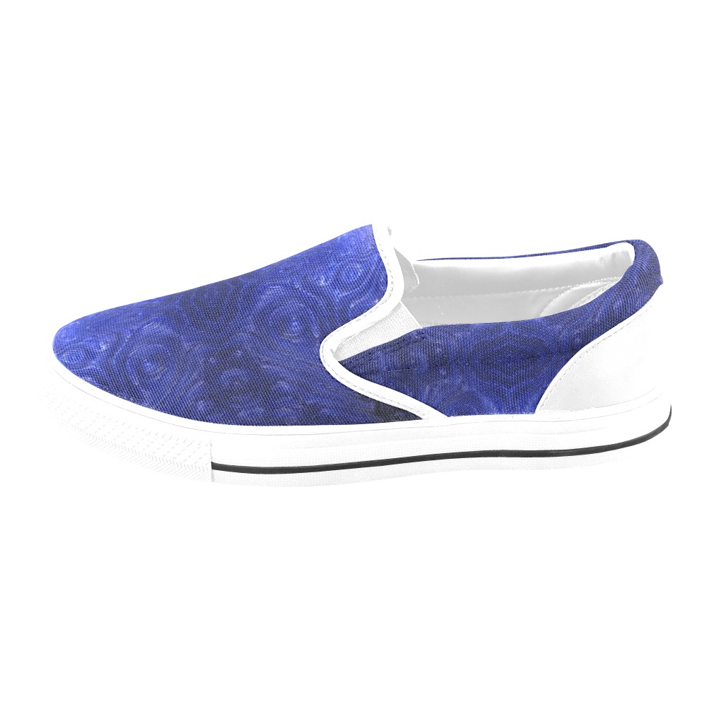 Sunlight Reflections in the Ocean Depths Fractal Abstract Women's Slip-on Canvas Shoes (Model 019)