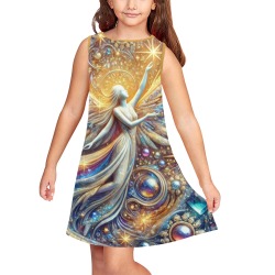 Celestial Jubilee - Girls sleeveless dress Girls' Sleeveless Dress (Model D58)