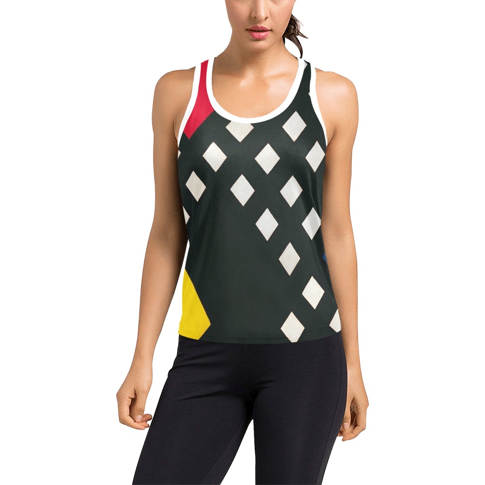 Counter-composition XV by Theo van Doesburg- Women's Racerback Tank Top (Model T60)