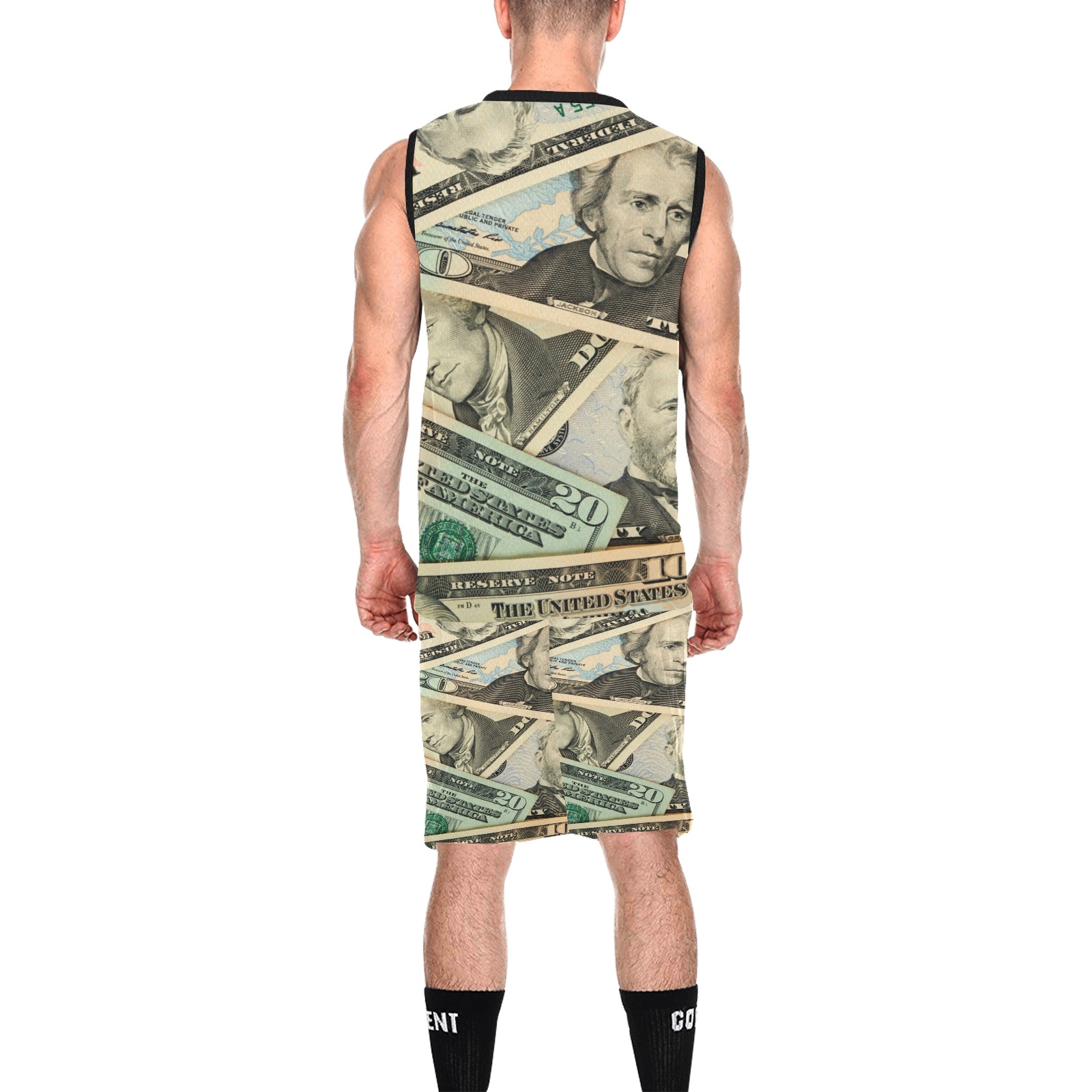 US PAPER CURRENCY All Over Print Basketball Uniform