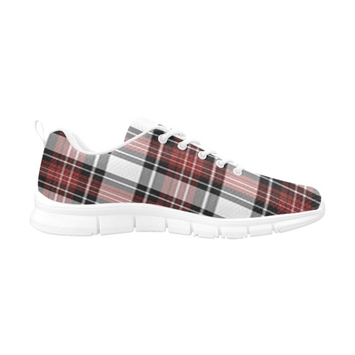 Red Black Plaid Men's Breathable Running Shoes (Model 055)