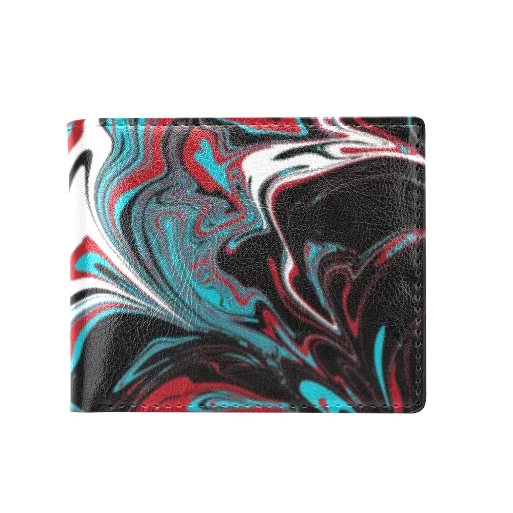 Dark Wave of Colors Bifold Wallet with Coin Pocket (Model 1706)