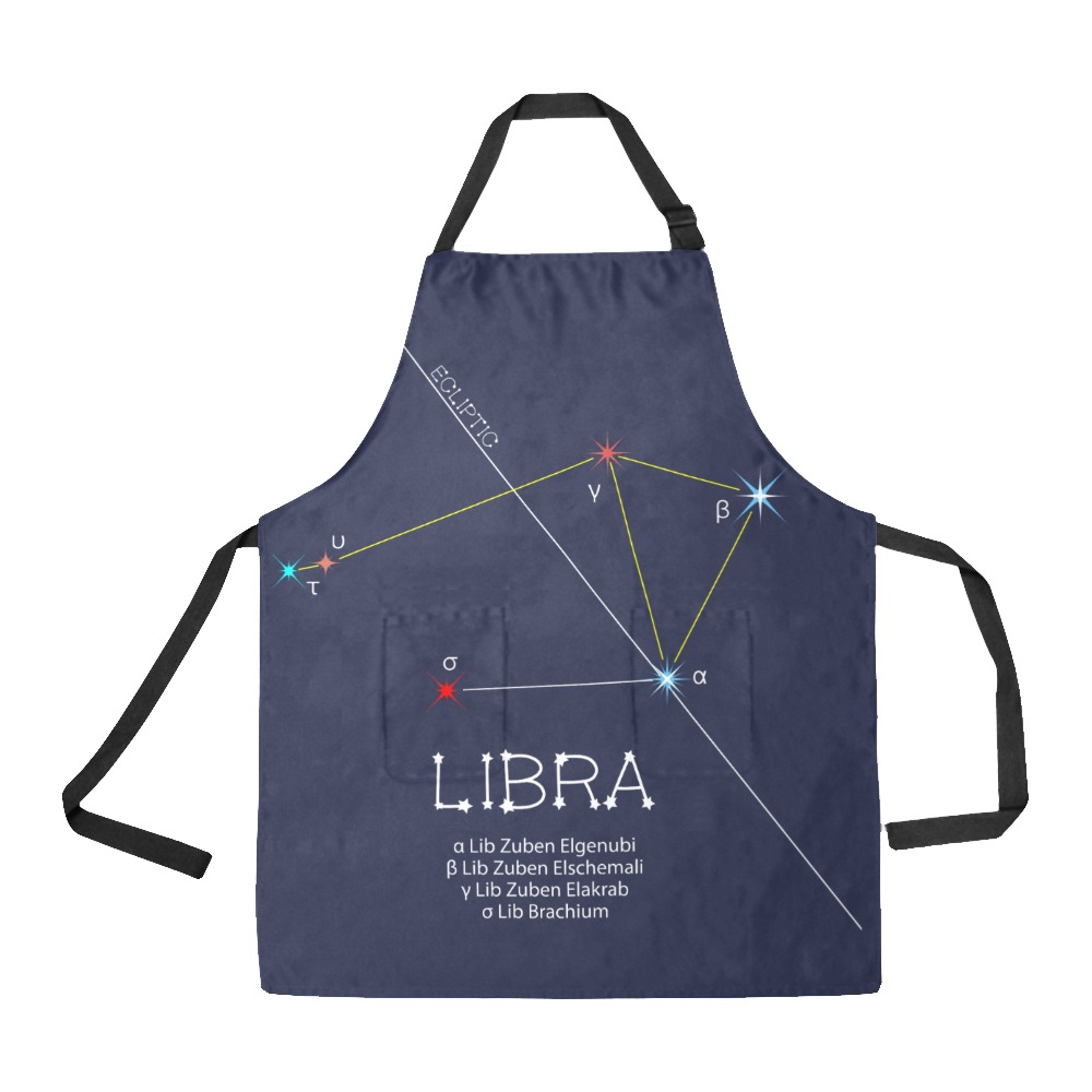 Star Libra Zodiac horoscope funny astrology scales All Over Print Apron