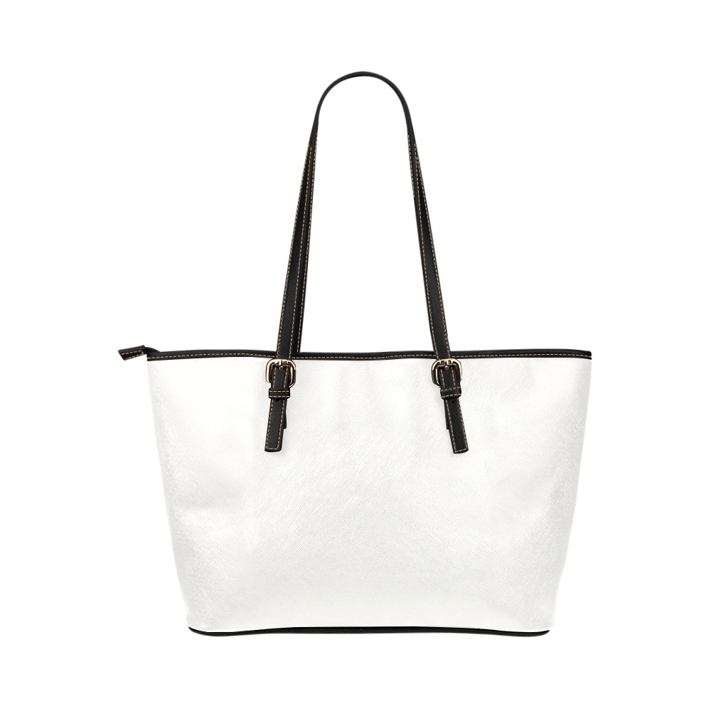 Bright White Leather Tote Bag/Large (Model 1651)