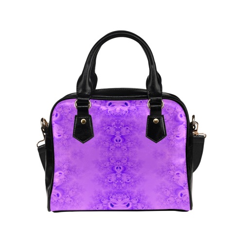 Purple Lilacs Frost Fractal Shoulder Handbag (Model 1634)