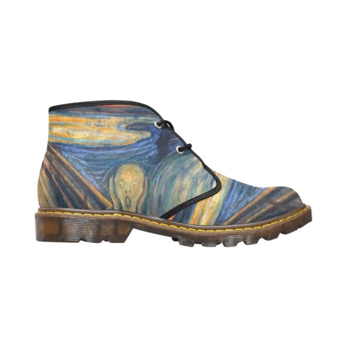 Edvard Munch-The scream Men's Canvas Chukka Boots (Model 2402-1)