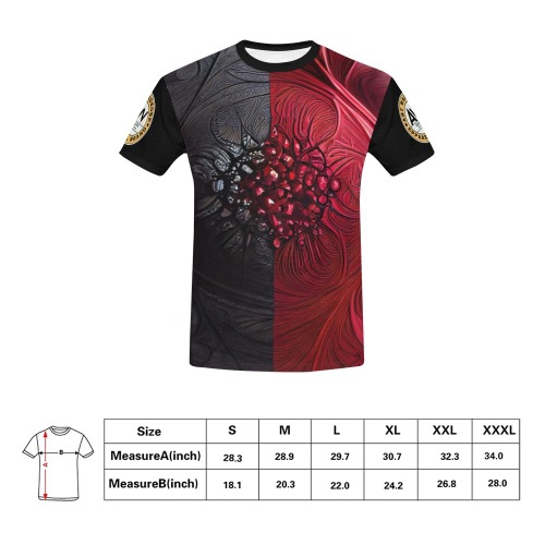 red and black shield All Over Print T-Shirt for Men (USA Size) (Model T40)