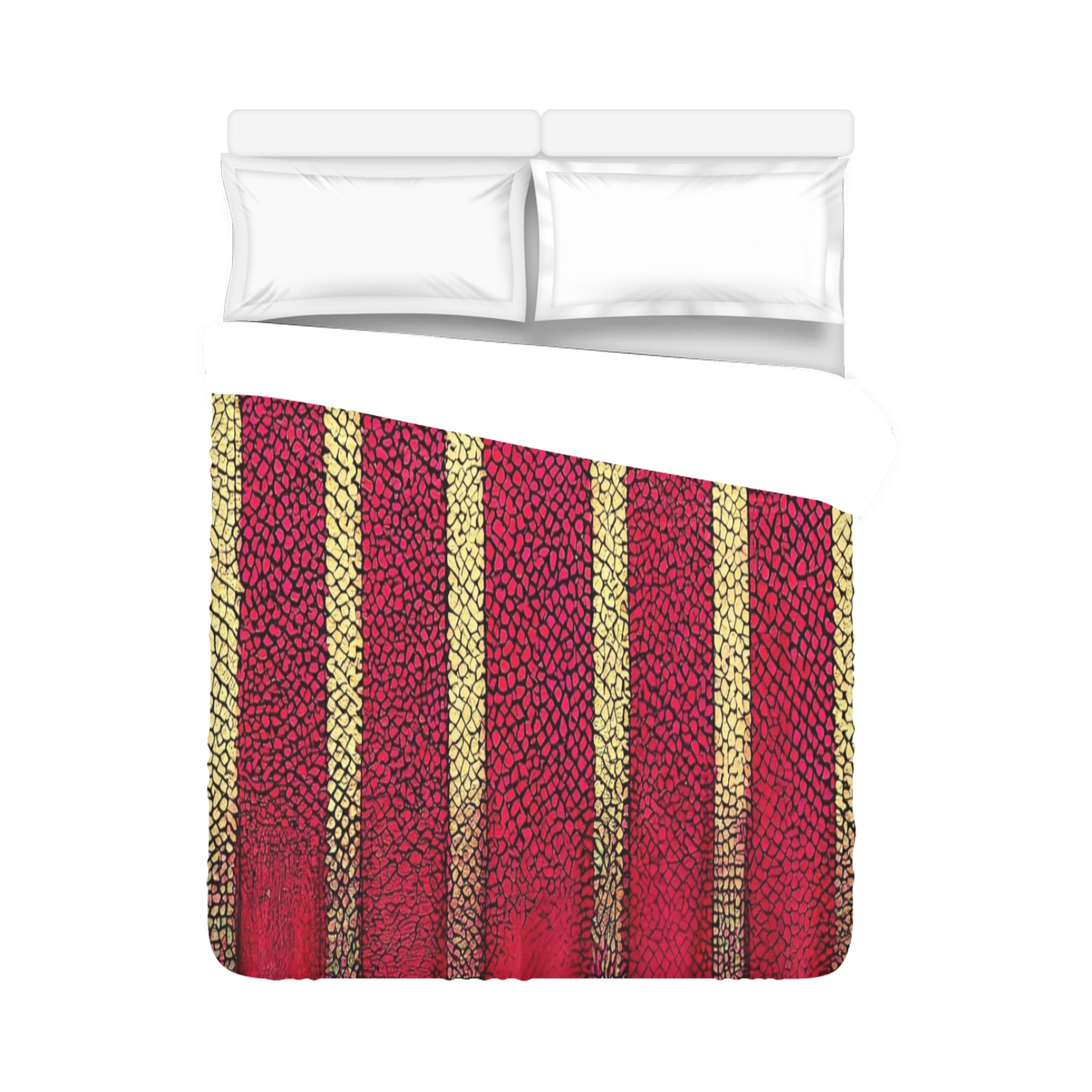 red and yellow striped Duvet Cover 86"x70" ( All-over-print)