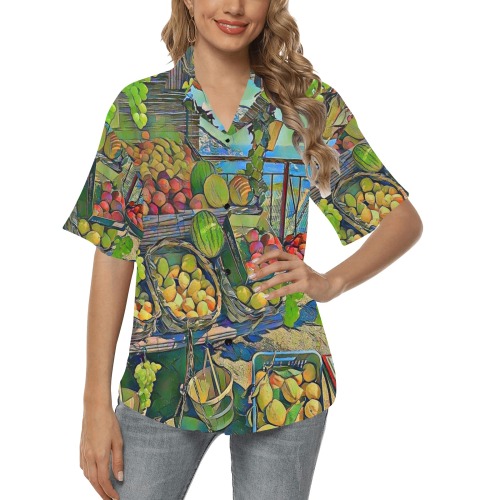 etet All Over Print Hawaiian Shirt for Women (Model T58)