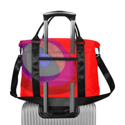 Red Abstract 714 Large Capacity Duffle Bag (Model 1715)