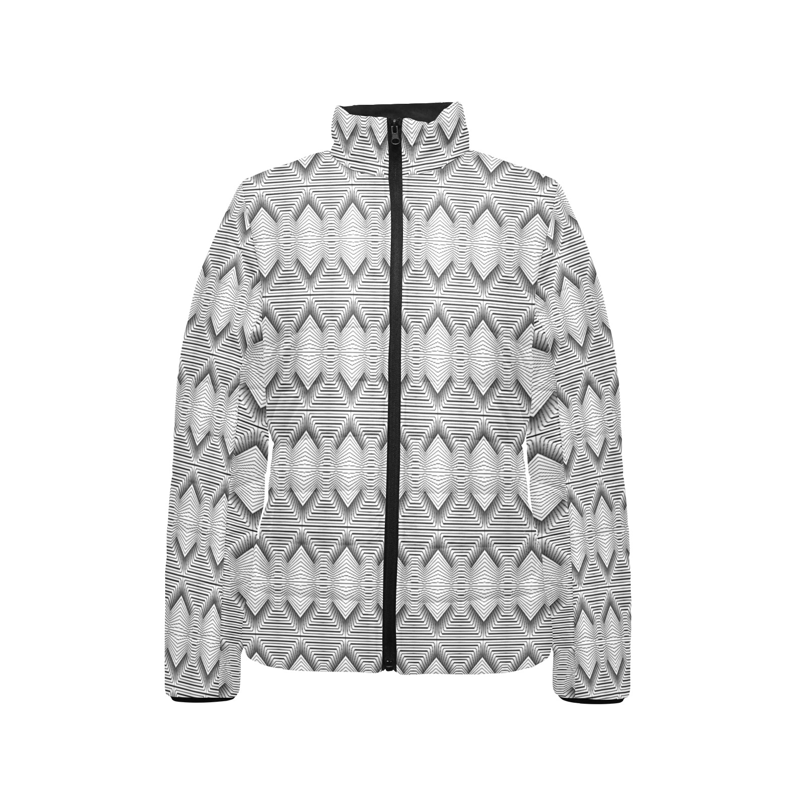 Graphic art Women's Stand Collar Padded Jacket (Model H41)