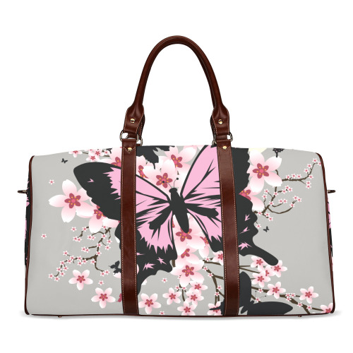 Cherry Blossom Butterflies Waterproof Travel Bag/Large (Model 1639)