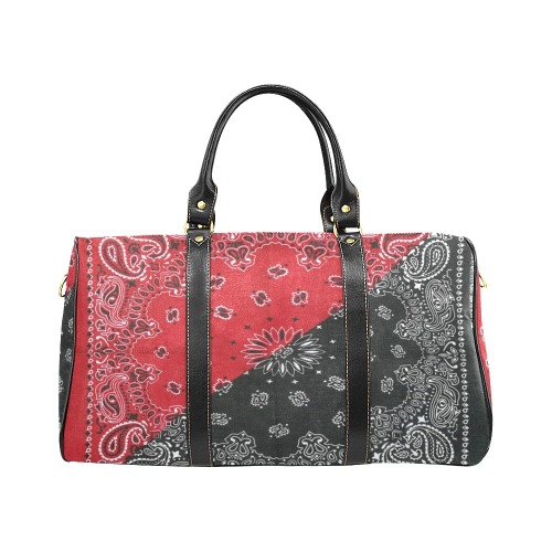 Red and Black Bandana New Waterproof Travel Bag/Large (Model 1639)