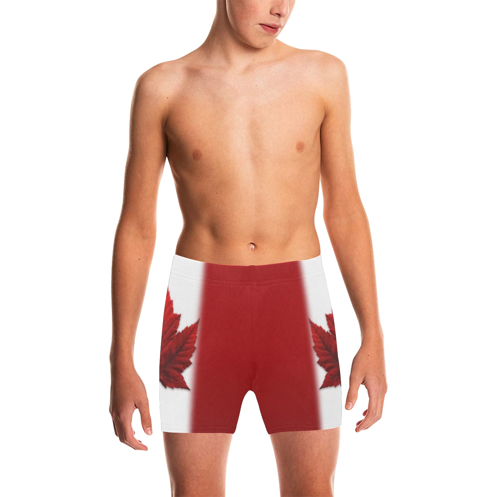 Kid's Canada Flag Swim Shorts Big Boys' Swimming Trunks (Model L57)