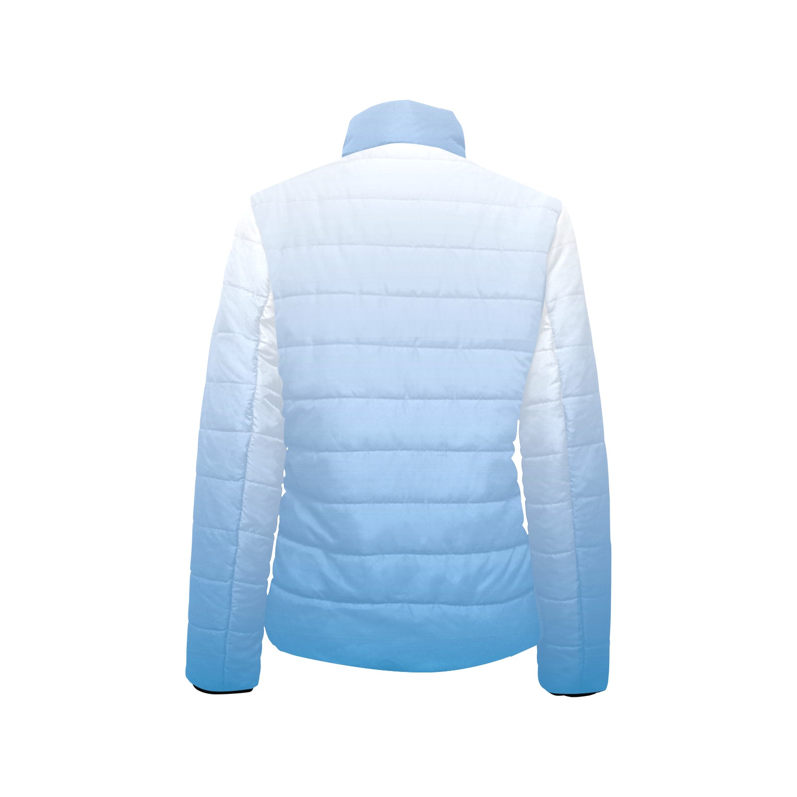 Light Blue Ombre Women's Stand Collar Padded Jacket (Model H41)