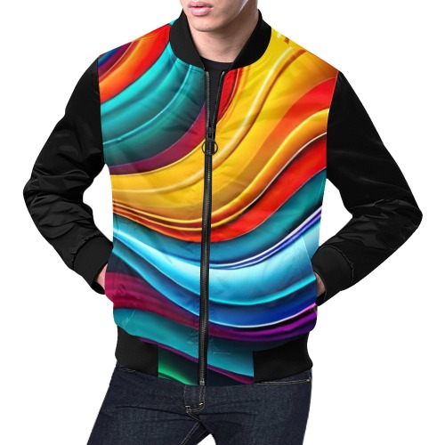 Rainbow Dreamscape All Over Print Bomber Jacket for Men (Model H19)