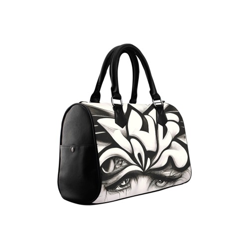 Black and white Abstract graffiti style Boston Handbag (Model 1621)