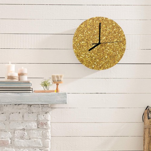shiny-gold MDF Wall Clock