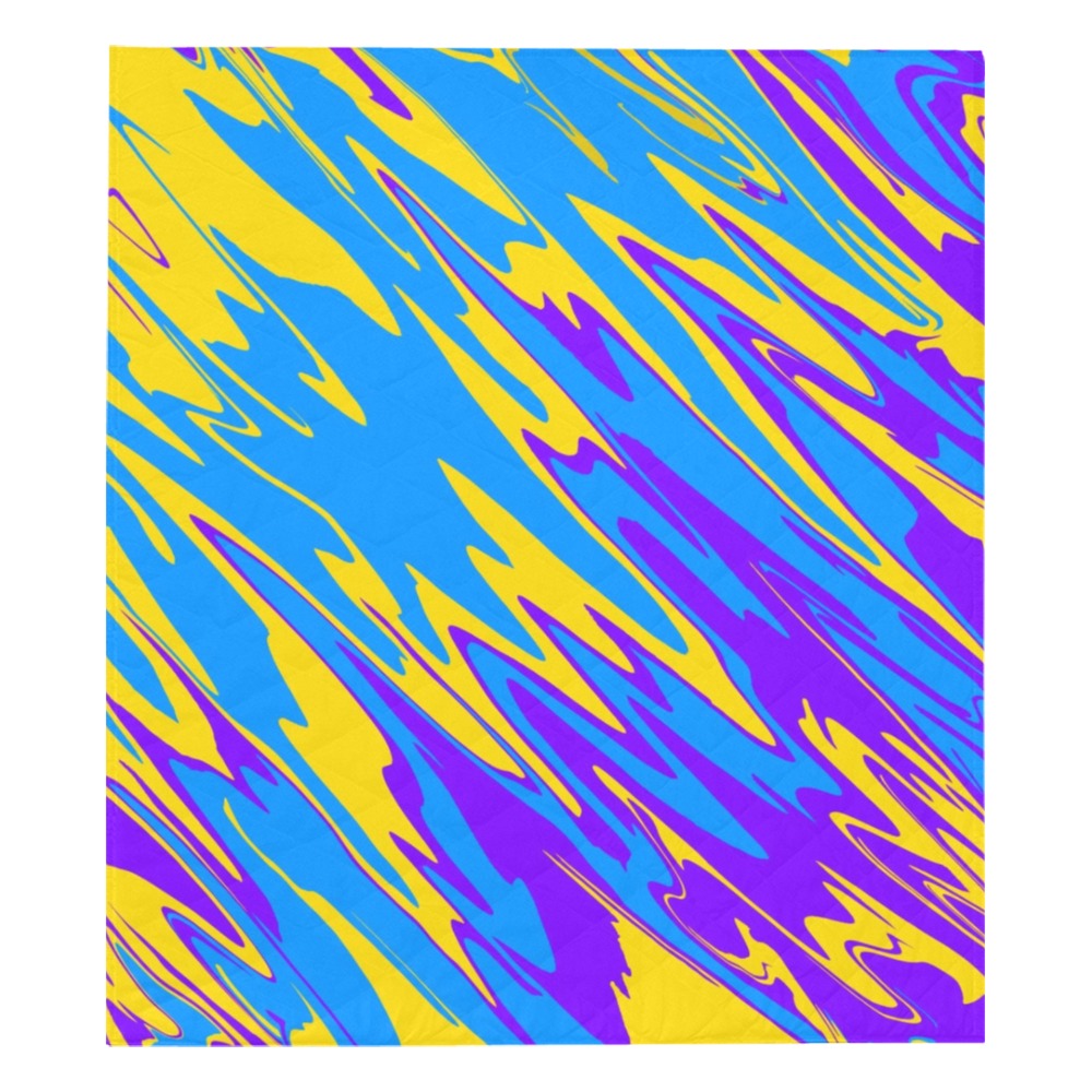 Spray Paint Yellow Blue Purple Quilt 70"x80"
