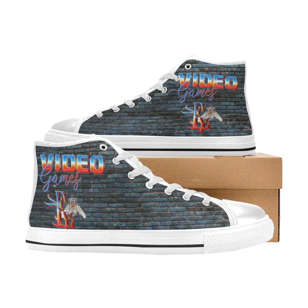 Video Game Collectable Fly Women's Classic High Top Canvas Shoes (Model 017)