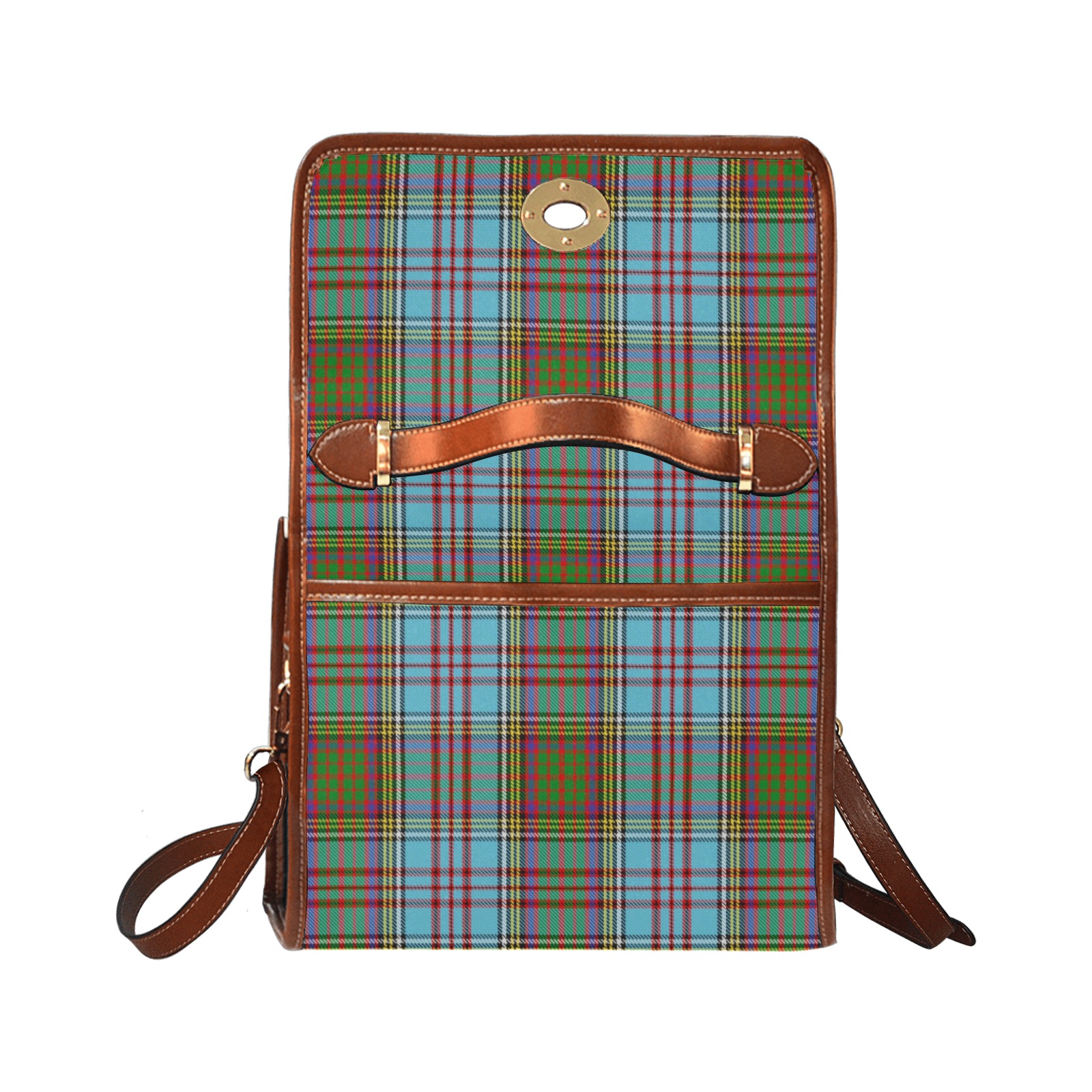 Clan Anderson Tartan Waterproof Canvas Bag-Brown (All Over Print) (Model 1641)