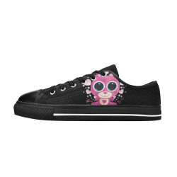 Valentine's Day Teddy Bear Women's Classic Canvas Shoes (Model 018)