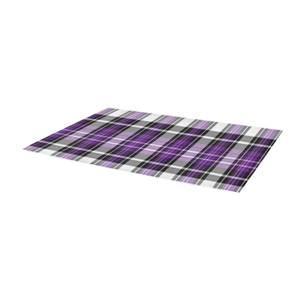 Purple Black Plaid Area Rug 9'6''x3'3''
