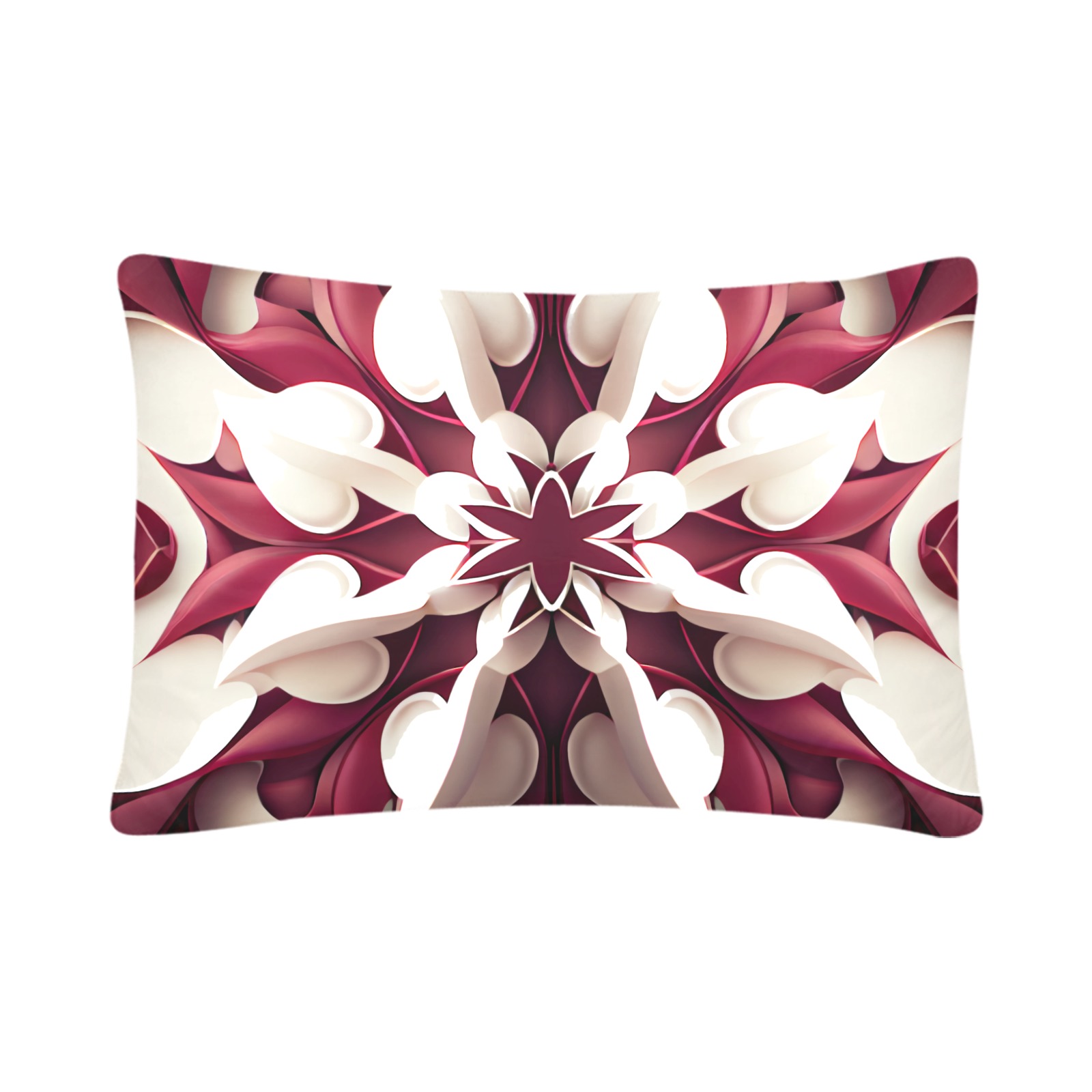 red and white floral pattern Custom Pillow Case 20"x 30" (One Side) (Set of 2)