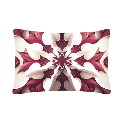 red and white floral pattern Custom Pillow Case 20"x 30" (One Side) (Set of 2)