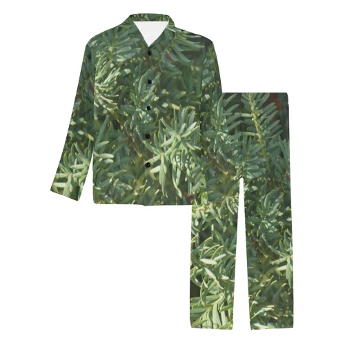 Pine Forest Men's V-Neck Long Pajama Set