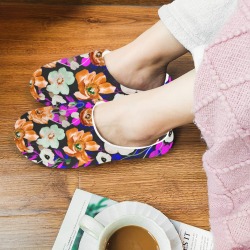 Modern abstract wild meadow Women's Non-Slip Cotton Slippers (Model 0602)